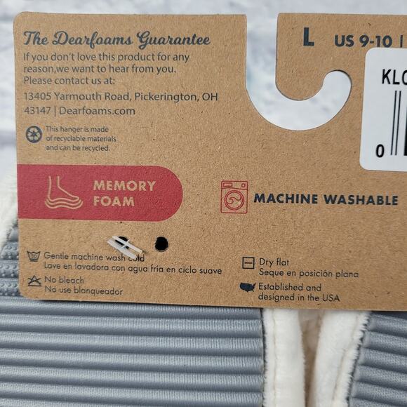 Dearfoams Lane Teddy Slide Memory Foam Slippers in Muslin size Large (9-10) - Picture 11 of 15